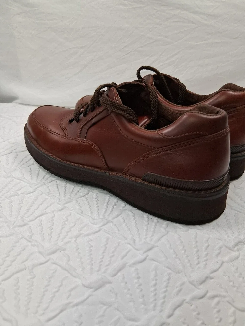 Whitefish Bay Men's Brown Leather Lace-Up Slip-On Comfort Loafers Retro Casual